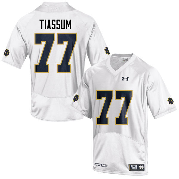 Men #77 Brandon Tiassum Notre Dame Fighting Irish College Football Jerseys-White